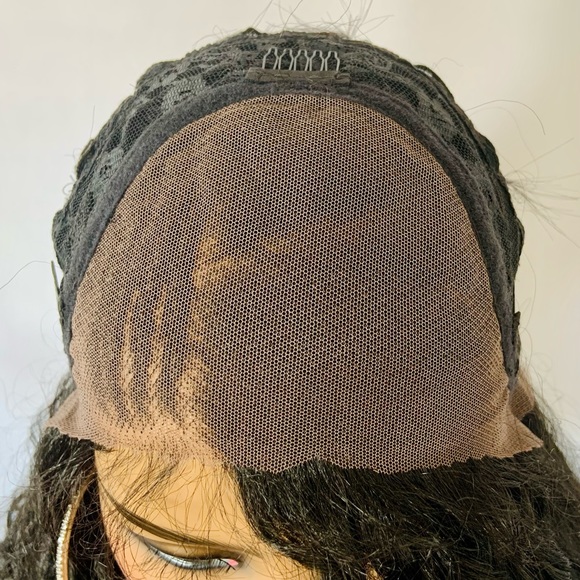 Gorgeous 13x4 Lace Front Black Synthetic Wig with Braided Side Part - Picture 7 of 12